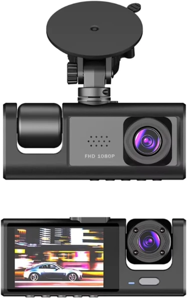 1080P Dash Cam Full Hd Araç içi Kamera Ön Arka ve İç Kayıt 3 Kamera Gece Görüşlü G Sensör Geniş Açı ürün görseli