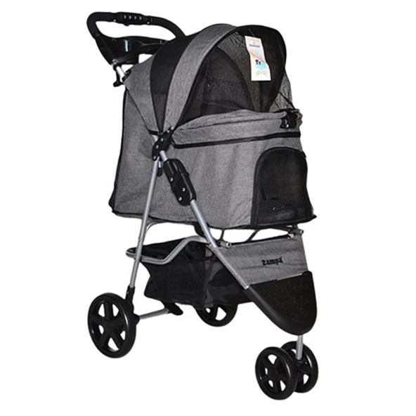Zampa TriBoro Gri Kedi-Köpek Arabası (SP03P-G)