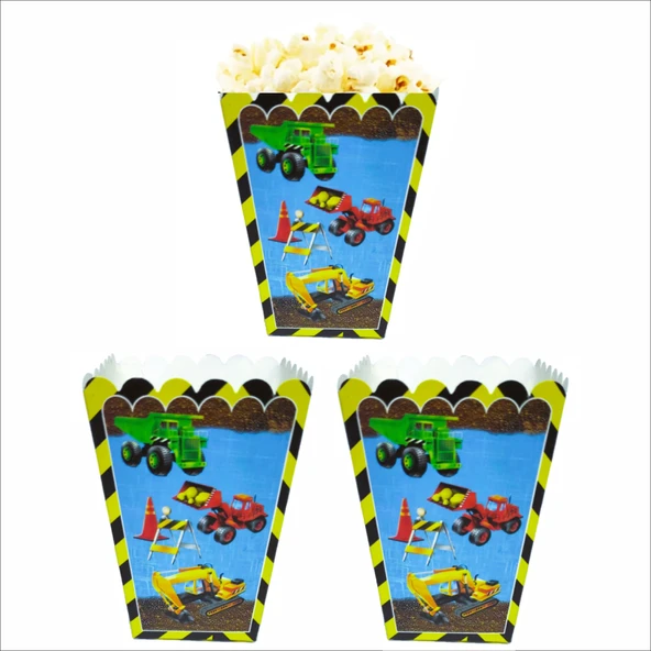 İnşaat Temalı Mısır Kutusu 8 Adet ürün görseli 1