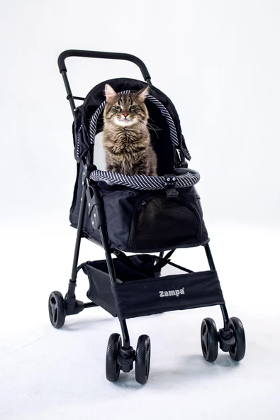 Zampa Showtime Siyah Kedi-Köpek Arabası (SP02XKB) - 2