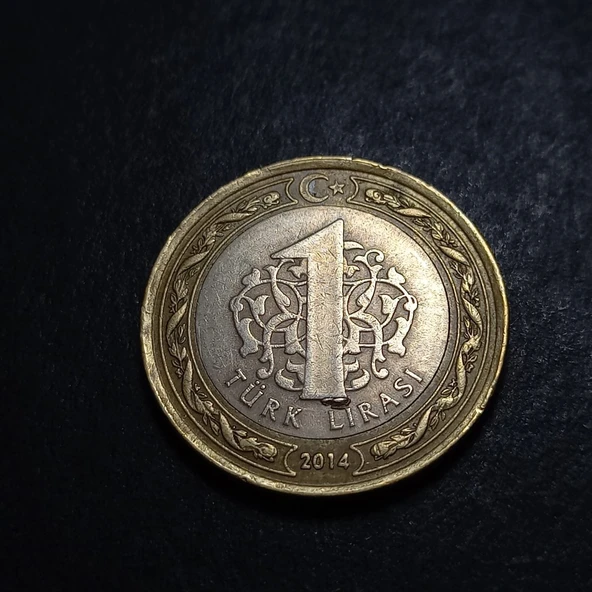Escoines Koleksiyon 3996368800cdd4ecc3 2014 çapaklı 1tl ÇÇT eski madeni para - Resim 2