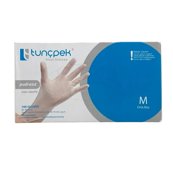 Tunçpek Vinyl Eldiven Pudrasız 100 Adet - M ürün görseli 1