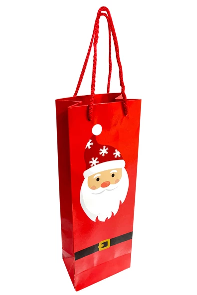 Yılbaşı Noel Baba Desenli Hediyelik Şişe Çanta 2'li - 2
