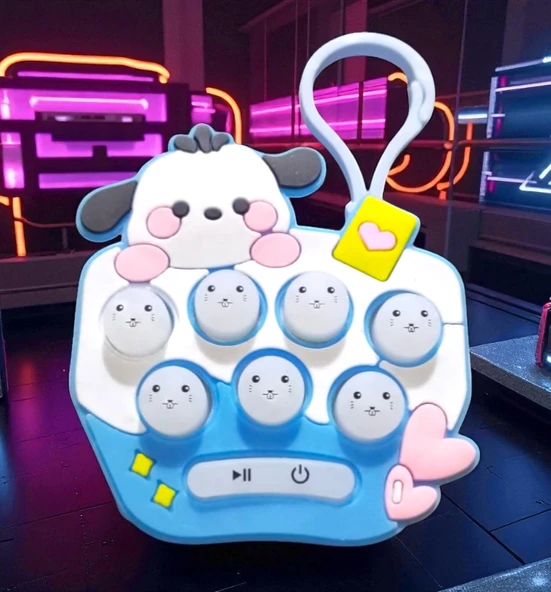 YÜKSEKKALİTE MİNİ MAVİ POPİT YENİ NESİL ANAHTARLIKLI MİNİ POPİT OYUNCAK POPİT SESLİ LED IŞIKLI POPİT ürün görseli