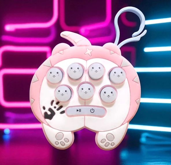 YÜKSEK KALİTE MİNİ PEMBE POPİT YENİ NESİL ANAHTARLIKLI POPİT OYUNCAK POPİT SESLİ LED IŞIKLI POPİT ürün görseli