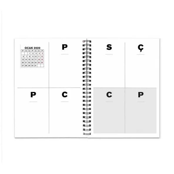 2026 Tarihli Ajanda - Haftalık Planlayıcı (Sümen) - A5 Boy Kraft Kapak - 3