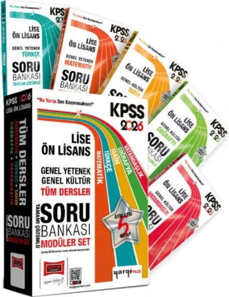 2026 KPSS Lise Ön Lisans GK GY Tüm Dersler Tamamı Çözümlü Modüler Soru Bankası Seti Yargı Yayınları ürün görseli