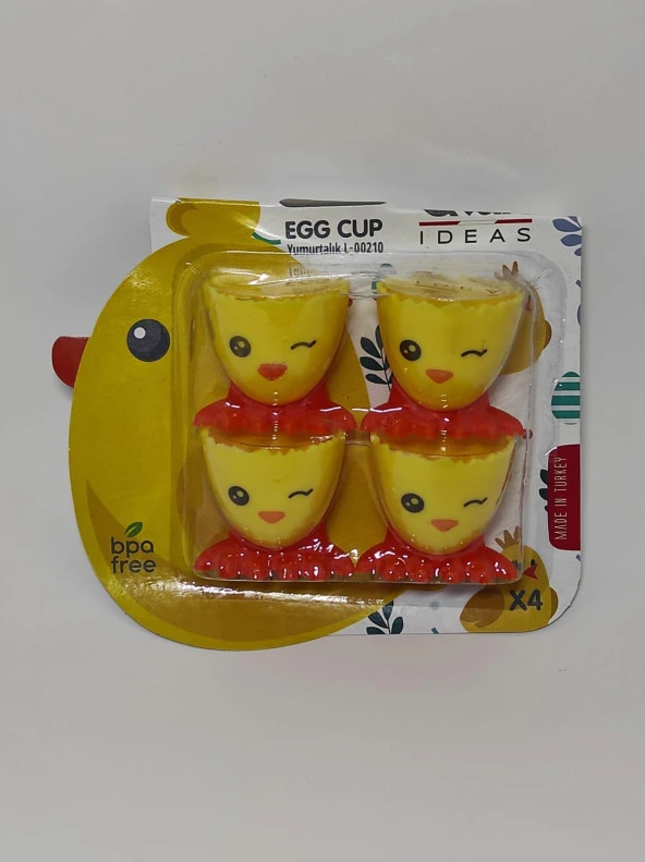 4'lü Şirin Civciv Yumurtalık Kahvaltılık Pişmiş Yumurta Koyma Standı - Resim 3