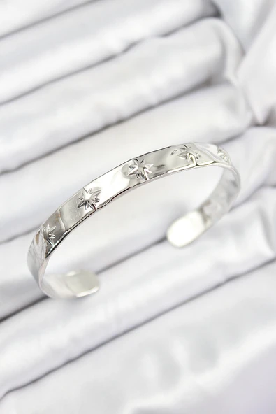 Pirinç Kuzey Yıldızı Model Gümüş Renk Altı Açık Kadın Bileklik ürün görseli 1