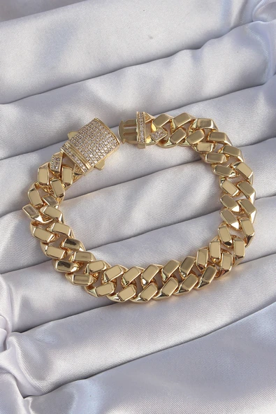 Vip Seri Gurmet Zirkon Taşlı Gold Renk Bileklik ürün görseli 1