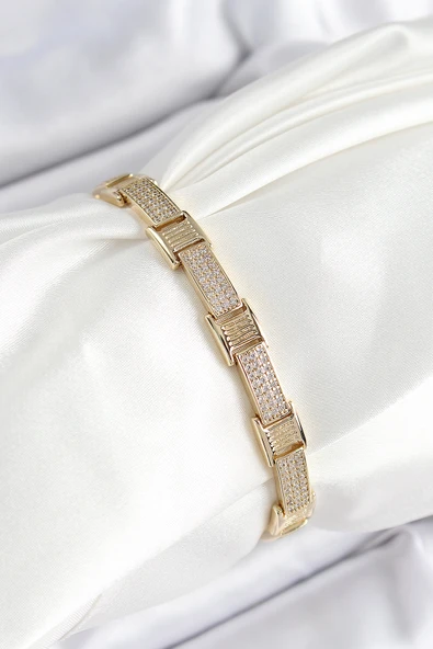 Xuping Pirinç Parçalı Gurmet Model Gold Renk Kadın Bileklik ürün görseli 1