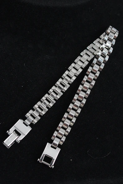 316L Çelik Kordon Model Gümüş Renk Erkek Bileklik - Resim 2