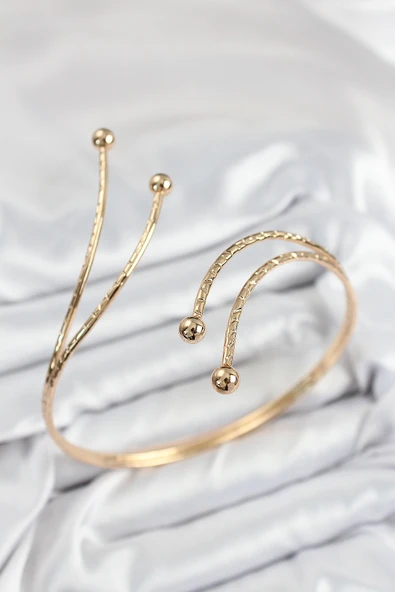 Pirinç Topcuk Model Gold Renk Kadın Pazu Bileklik ürün görseli 1