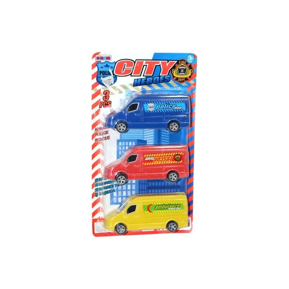 Nizam Oyuncak 3 Lü Minibüs (Ambulans,polis,itfaiye)