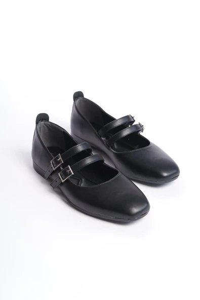 Kadın Cove Siyah İki Beretli Kut Burun Babet - 4