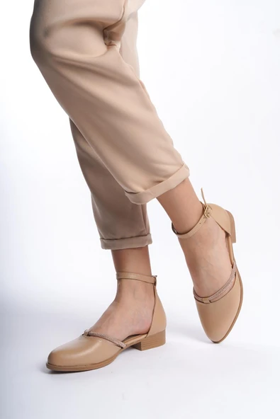 Kadın Trey Nut Cilt Taş Detaylı Yanları Acık Babet - 3