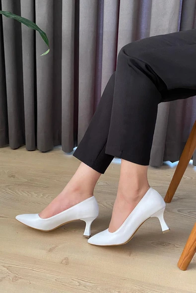 Kadın Sity Beyaz 6 cm İnce Topuklu Stiletto - 5