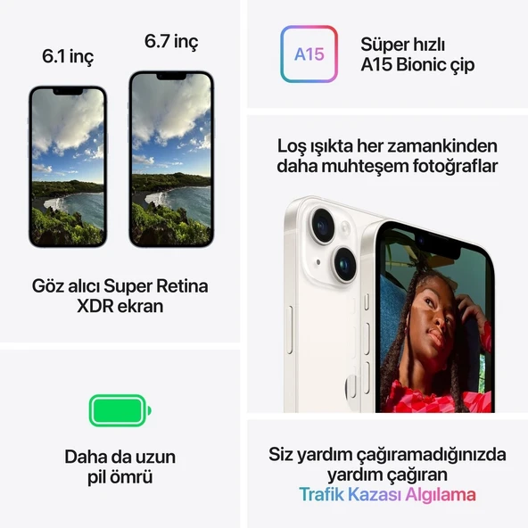 Apple iPhone 14 512 GB (Apple Türkiye Garantili) Beyaz 512 GB - 7
