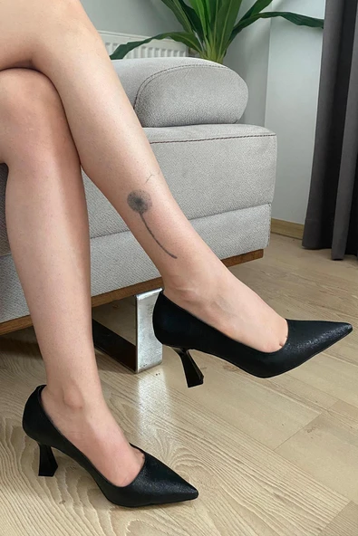 Kadın Samba Siyah Saten Stiletto