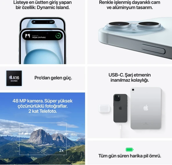 Apple iPhone 15 512 GB (Apple Türkiye Garantili) Siyah 512 GB - 8