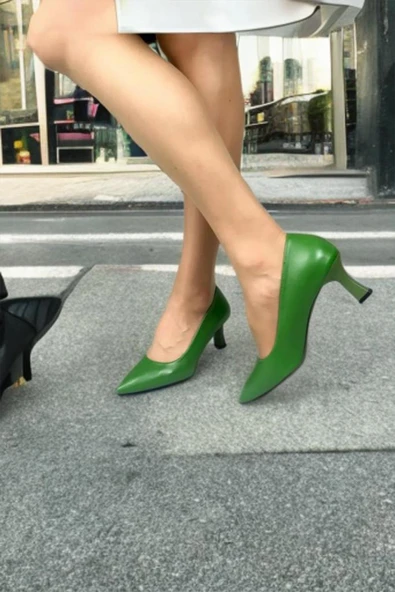 Kadın Sity Yeşil 6 cm İnce Topuklu Stiletto - 3