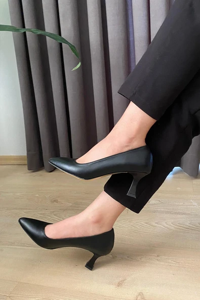 Kadın Sity Siyah cilt 6 cm İnce Topuklu Stiletto - 3