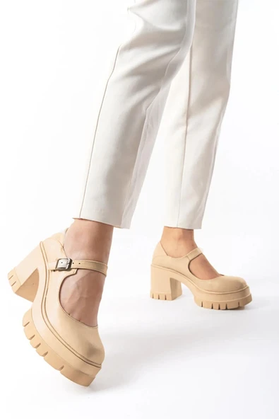 Kadın Ruby Ten Cilt Tek Baretli 8 cm Topuklu Platformlu Ayakkabı 601