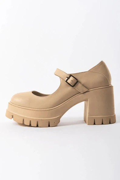 Kadın Ruby Ten Cilt Tek Baretli 8 cm Topuklu Platformlu Ayakkabı 601 - 3