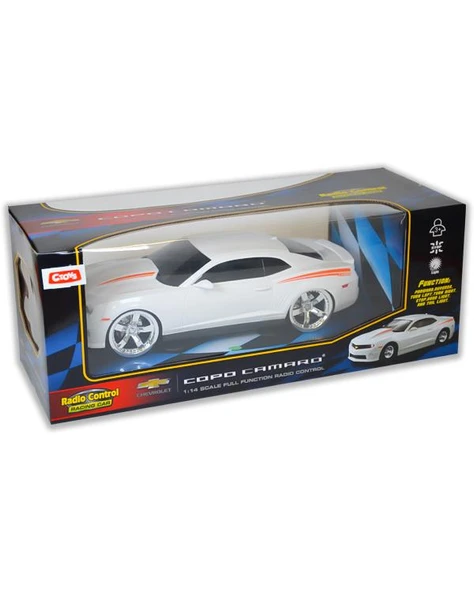Ctoys 1:14 Ölçekli Chevrolet Copo Camaro Işıklı Uzaktan Kumandalı Araba Beyaz 1402B - 1