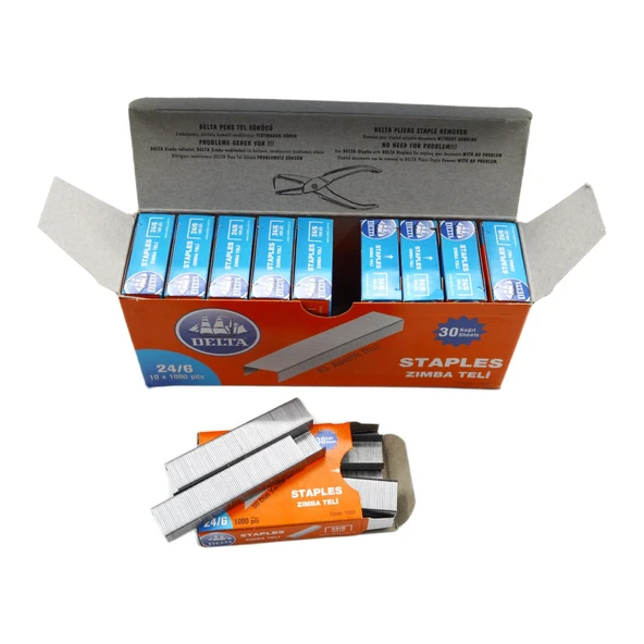 Delta 24/6 Gri Zımba Teli Gri 1000 li 10 Kutu Kod:1552 - Resim 2
