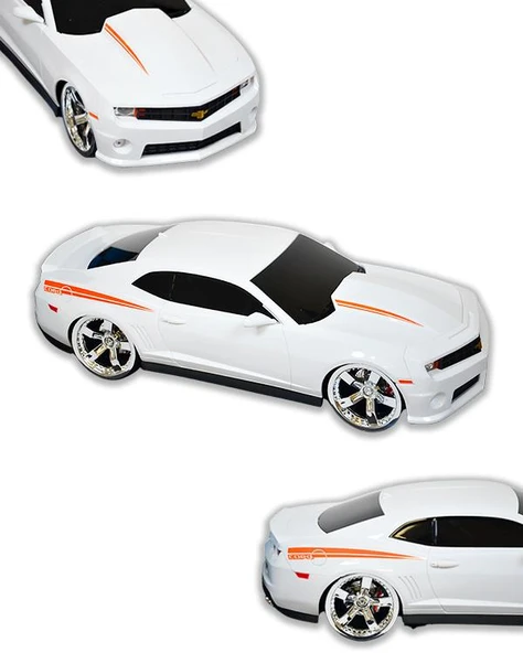 Ctoys 1:14 Ölçekli Chevrolet Copo Camaro Işıklı Uzaktan Kumandalı Araba Beyaz 1402B - 2