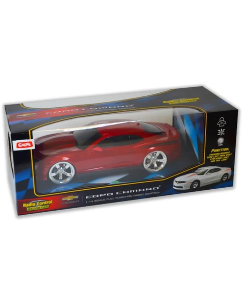 Ctoys 1:14 Ölçekli Chevrolet Copo Camaro Işıklı Uzaktan Kumandalı Araba Kırmızı 1402B - 1