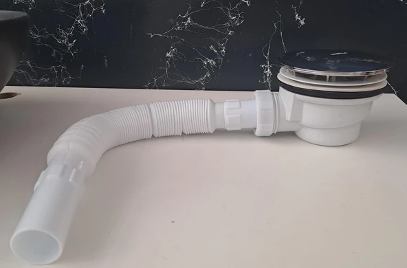 KROM DUŞ TROBLENİ 120 LİK TASLI KÖRÜKLÜ Ø 32 LİK ÇIKIŞLI ( ASET ) ürün görseli 1