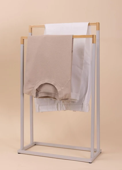 The Mia Metal Havlu Askılığı Gri GLV0764 - Resim 2