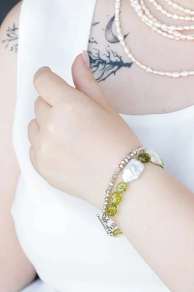 Zeytin Dalı 	Barış ve bilgelik Kadın Bileklik - Resim 2