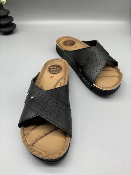 Apella Kadın Günlük Şık İçeri Dışarı Bahçe Rahat Ortopedik Anatomik Terlik - Resim 5