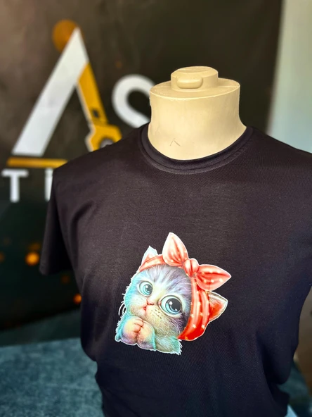 ASK-COTTON PENYE UNİSEX KEDİ BASKILI - Resim 7