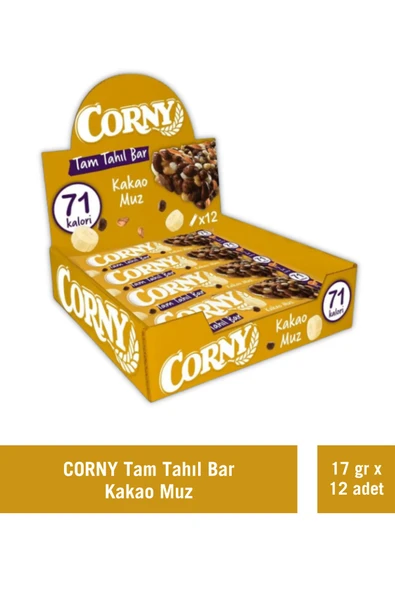Corny Tam Tahıllı Bar Kakao Muz 17 gr x 12 Adet ürün görseli
