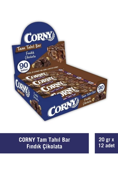 Corny Tam Tahıllı Bar Çikolata Fındıklı 20 gr x 12 Adet ürün görseli