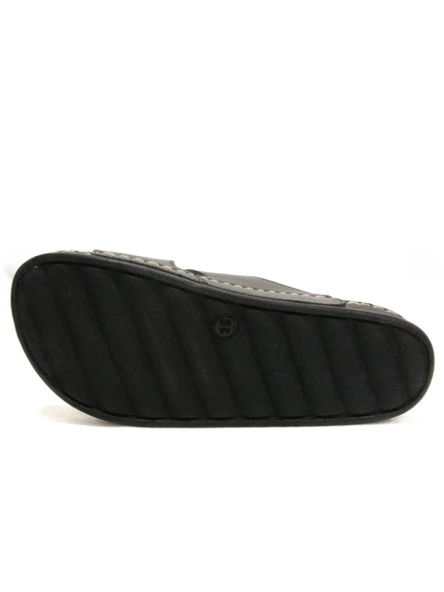 Apella Siyah Tek Tokalı Çapraz Bant Anatomik Comfort Kadın Terlik - Resim 10