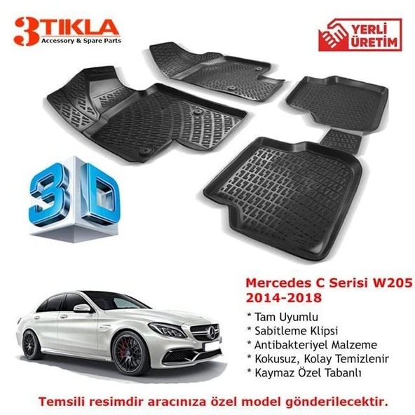 Mercedes CLA 2013-2018 Premium 3D Havuzlu Paspas Seti ürün görseli 1
