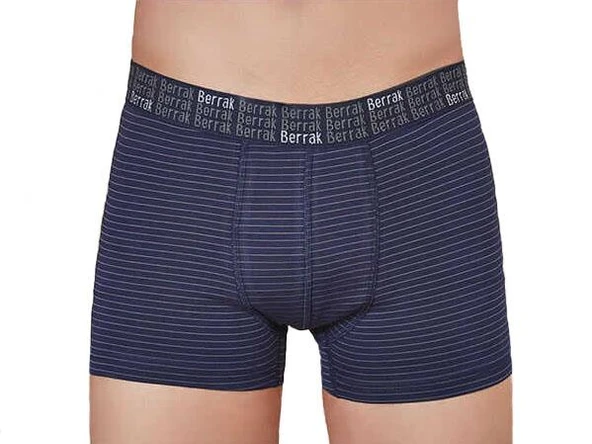 10 Adet Berrak Çizgi Desenli Erkek Likralı Boxer Short 4475 - Resim 2