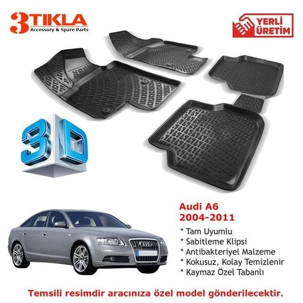 Audi A6 2004-2011 Premium 3D Havuzlu Paspas Seti ürün görseli 1