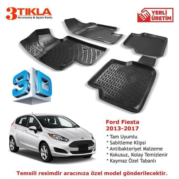 Fiesta 2013-2017 Premium 3D Havuzlu Paspas Seti ürün görseli 1