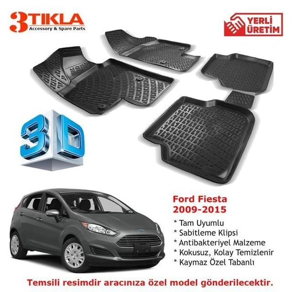 Fiesta 2009-2013 Premium 3D Havuzlu Paspas Seti ürün görseli 1