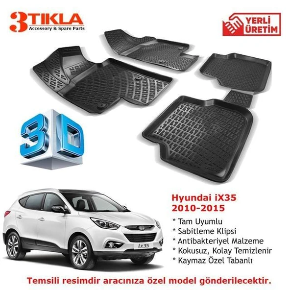 Hyundai İx35 2010-2015 Premium 3D Havuzlu Paspas Seti ürün görseli 1
