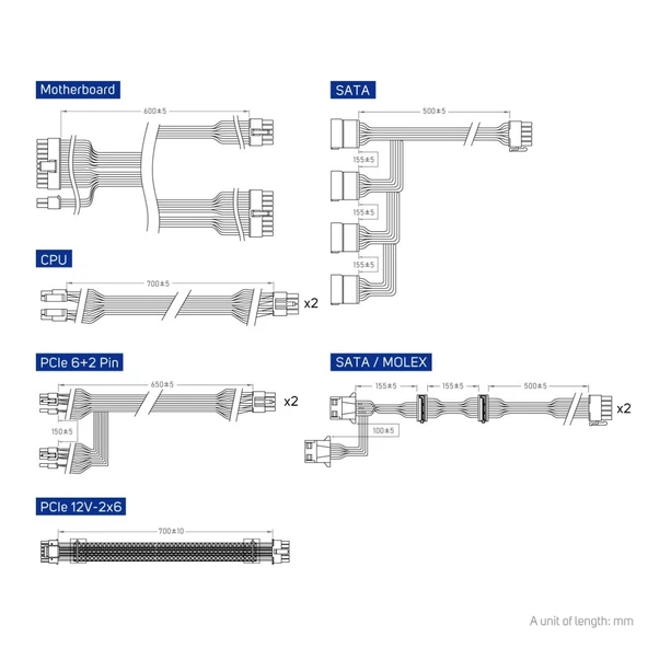 Fsp VITA-1000GM 1000W 80+ Gold Full Modüler ATX 3.1 Power Supply - 6