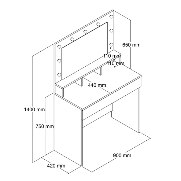 LİGHT MAKYAJ MASASI - Resim 6