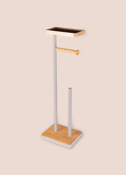 The Mia Tepsili Tuvalet Kağıdı Standı Gri GLV0758 - Resim 4