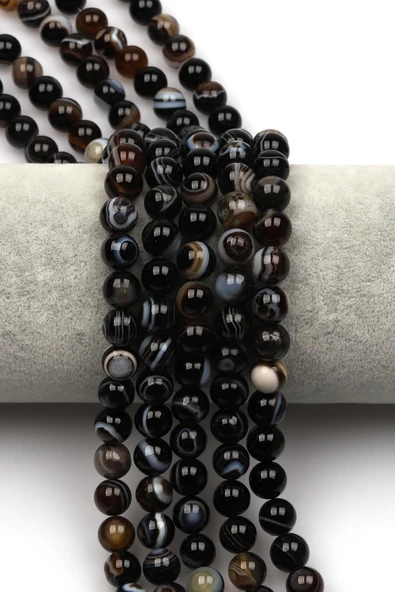 Göz Akik (A Kalite) Doğal Taş Dizi 8 mm Küre Kesim ürün görseli